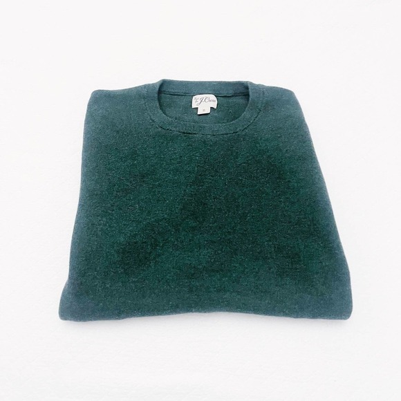 J. Crew The Knit Green Crewneck Sweater Green SZS - Picture 3 of 5